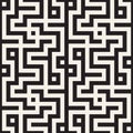 Maze Tangled Lines Contemporary Graphic. Abstract Geometric Background Design. Vector Seamless Pattern. Royalty Free Stock Photo