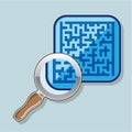 Maze under Magnifying Glass vector