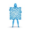 Maze woman blue