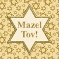 Mazel Tov message in an outline of Star of David