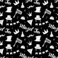 Mazel tov seamless pattern, Jewish holiday hand drawn items, vector illustration Royalty Free Stock Photo