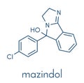 Mazindol appetite suppressant drug molecule. Skeletal formula..... Royalty Free Stock Photo