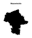 Mazowieckie outline map Royalty Free Stock Photo