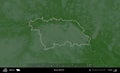 Mazyr District outlined, Belarus. Physical Royalty Free Stock Photo