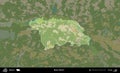Mazyr District highlighted, Belarus. Topographic Humanitarian Royalty Free Stock Photo