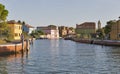 Mazzorbo cityscape with canal, Venice, Italy. Royalty Free Stock Photo