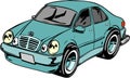 Cartoon style old fun mercedes car Royalty Free Stock Photo