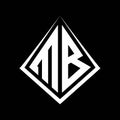 MB logo letters monogram with prisma shape design template
