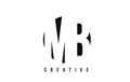 MB M B White Letter Logo Design with Circle Background.