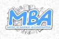 MBA - Doodle Blue Inscription. Business Concept.