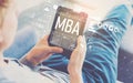 MBA with man using a tablet Royalty Free Stock Photo