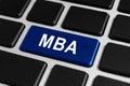 MBA or The Master of Business Administration button on keyboard