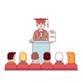 MBA student graduation rostrum speech Royalty Free Stock Photo