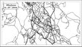 Mbabane Swaziland Map in Black and White Color