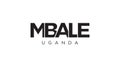 Mbale in the Uganda emblem. The design features a geometric style, vector illustration with bold typography in a modern font. The