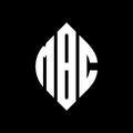 MBC circle letter logo design with circle and ellipse shape. MBC ellipse letters with typographic style. The three initials form a Royalty Free Stock Photo