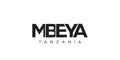 Mbeya in the Tanzania emblem. The design features a geometric style, vector illustration with bold typography in a modern font. Royalty Free Stock Photo