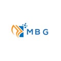 MBG credit repair accounting logo design on WHITE background. MBG creative initials Growth graph letter logo concept. MBG business