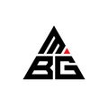 MBG triangle letter logo design with triangle shape. MBG triangle logo design monogram. MBG triangle vector logo template with red