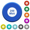 250 mbit guarantee sticker beveled buttons Royalty Free Stock Photo