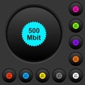 500 mbit guarantee sticker dark push buttons with color icons Royalty Free Stock Photo
