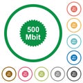 500 mbit guarantee sticker flat icons with outlines Royalty Free Stock Photo
