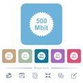 500 mbit guarantee sticker flat icons on color rounded square backgrounds Royalty Free Stock Photo