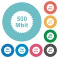 500 mbit guarantee sticker flat round icons Royalty Free Stock Photo