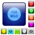 100 mbit guarantee sticker color square buttons Royalty Free Stock Photo