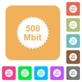 500 mbit guarantee sticker rounded square flat icons Royalty Free Stock Photo