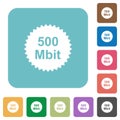 500 mbit guarantee sticker rounded square flat icons Royalty Free Stock Photo