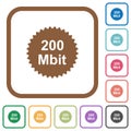 200 mbit guarantee sticker simple icons Royalty Free Stock Photo