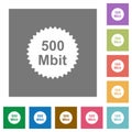 500 mbit guarantee sticker square flat icons Royalty Free Stock Photo