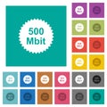 500 mbit guarantee sticker square flat multi colored icons Royalty Free Stock Photo