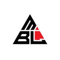 MBL triangle letter logo design with triangle shape. MBL triangle logo design monogram. MBL triangle vector logo template with red Royalty Free Stock Photo