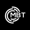 MBT letter logo design. MBT monogram initials letter logo concept. MBT letter design in black background Royalty Free Stock Photo