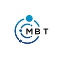 MBT letter technology logo design on white background. MBT creative initials letter IT logo concept. MBT letter design