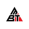 MBT triangle letter logo design with triangle shape. MBT triangle logo design monogram. MBT triangle vector logo template with red