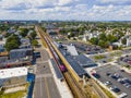 Wollaston Station aerial view, Quincy, MA, USA