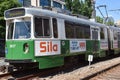 MBTA Green Line Surface-Level Trolley at Northeastern University in Boston