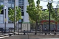 MBTA Green Line Surface-Level Trolley Stop at Northeastern University in Boston