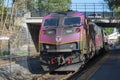 MBTA locomotive in Wellesley, Massachusetts, USA