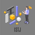 Mbti Type Isometric Composition Royalty Free Stock Photo