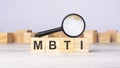 MBTI word made with wooden blocks. can be used for business, marketing and education concept Royalty Free Stock Photo