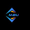 MBU abstract technology logo design on Black background. MBU creative initials letter logo concept