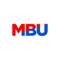 MBU brand name initial letters illustration icon