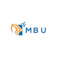MBU credit repair accounting logo design on WHITE background. MBU creative initials Growth graph letter logo concept. MBU business