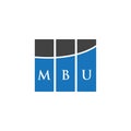 MBU letter logo design on WHITE background. MBU creative initials letter logo concept. MBU letter design