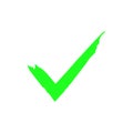 Green check mark icon. Tick symbol in green color vector Royalty Free Stock Photo