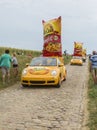 Mc Cain Caravan on a Cobblestone Road- Tour de France 2015